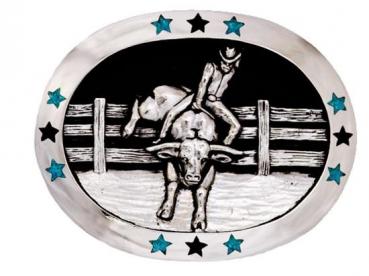 Buckle: Bullrider versilbert