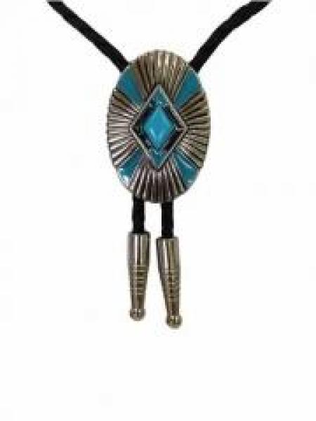 Bolotie: Indianerdesign Blaue Raute
